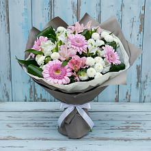 Букет цветов из:  Герберы, Альстромерии и Хризантемы #REPLACE_PRED# Зарайский