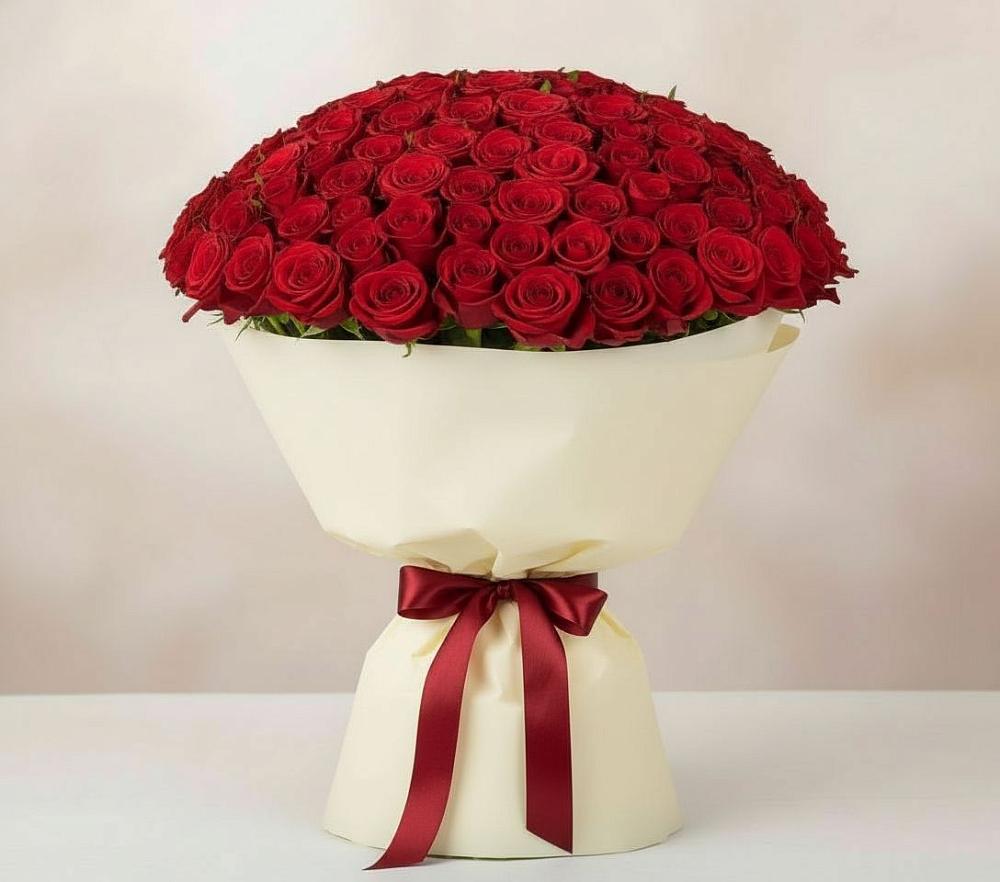 Букет 101 Красная роза Милано в Зарайский