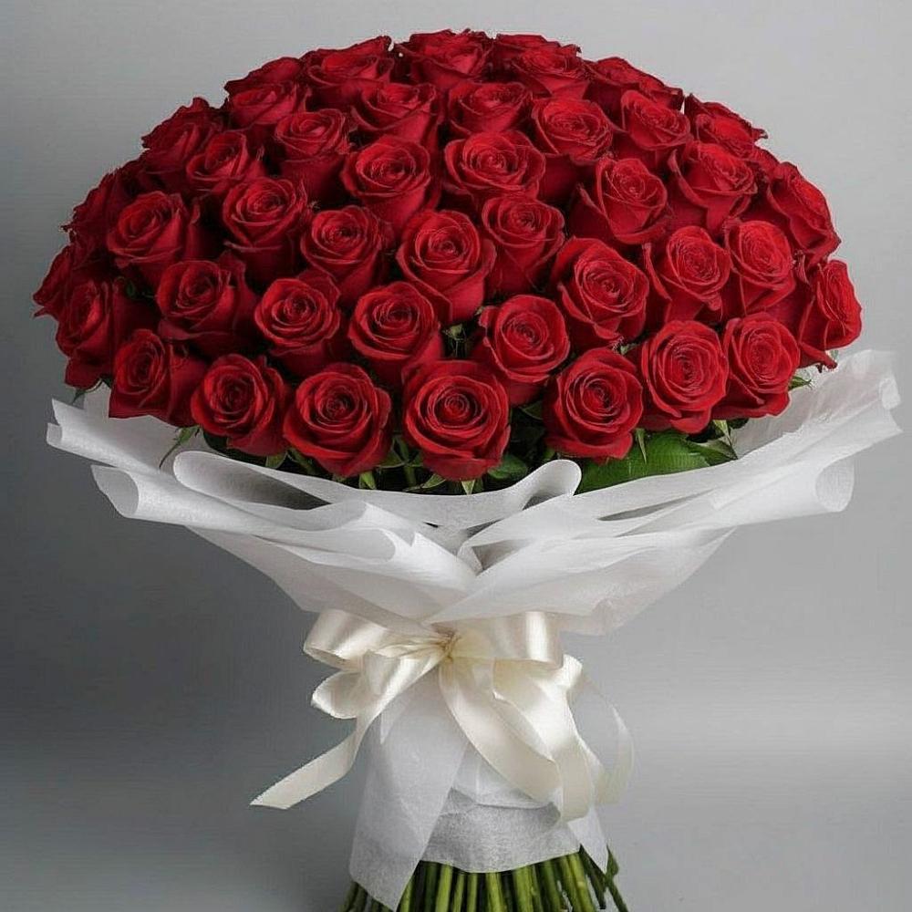 Букет 101 Красная роза Блэк Мэджик в Зарайский