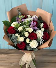 Букет цветов из:  Розы и Альстромерии #REPLACE_PRED# Зарайский