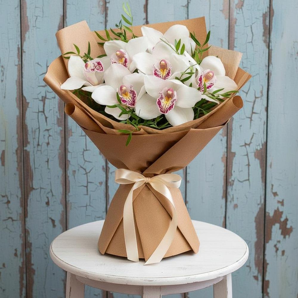 Букет цветов из: Орхидеи и Розы в Зарайский