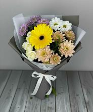 Букет цветов из:  Розы, Герберы и Хризантемы в Зарайский