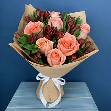 Букет цветов из:  Розы и Альстромерии в Зарайский