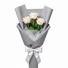Букет 3 белые розы в Зарайский