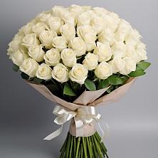 Букет 101 беля роза Белоснежка в Зарайский
