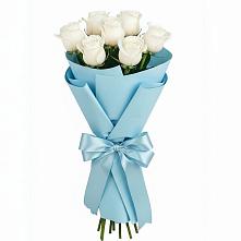 Букет 7 белых роз Проуд в Зарайский