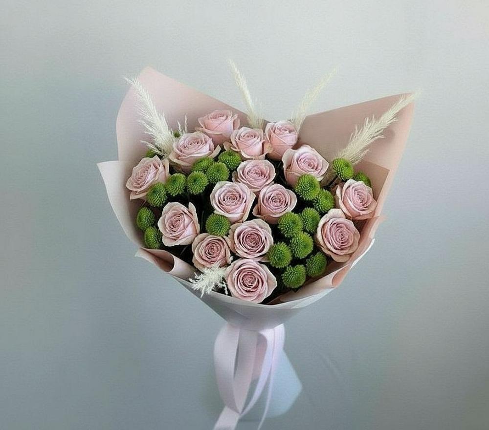 Букет цветов из: Розы и Хризантемы в Зарайский