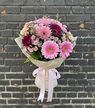 Букет цветов из:  Герберы и Хризантемы в Зарайский