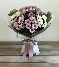 Букет цветов из:  Хризантемы и Розы в Зарайский